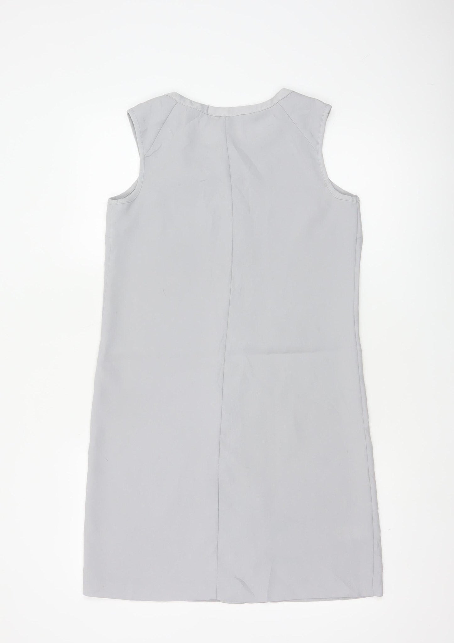 Next Petites Women Grey UK 8 Sleeveless Tunic Blouse Round Neck