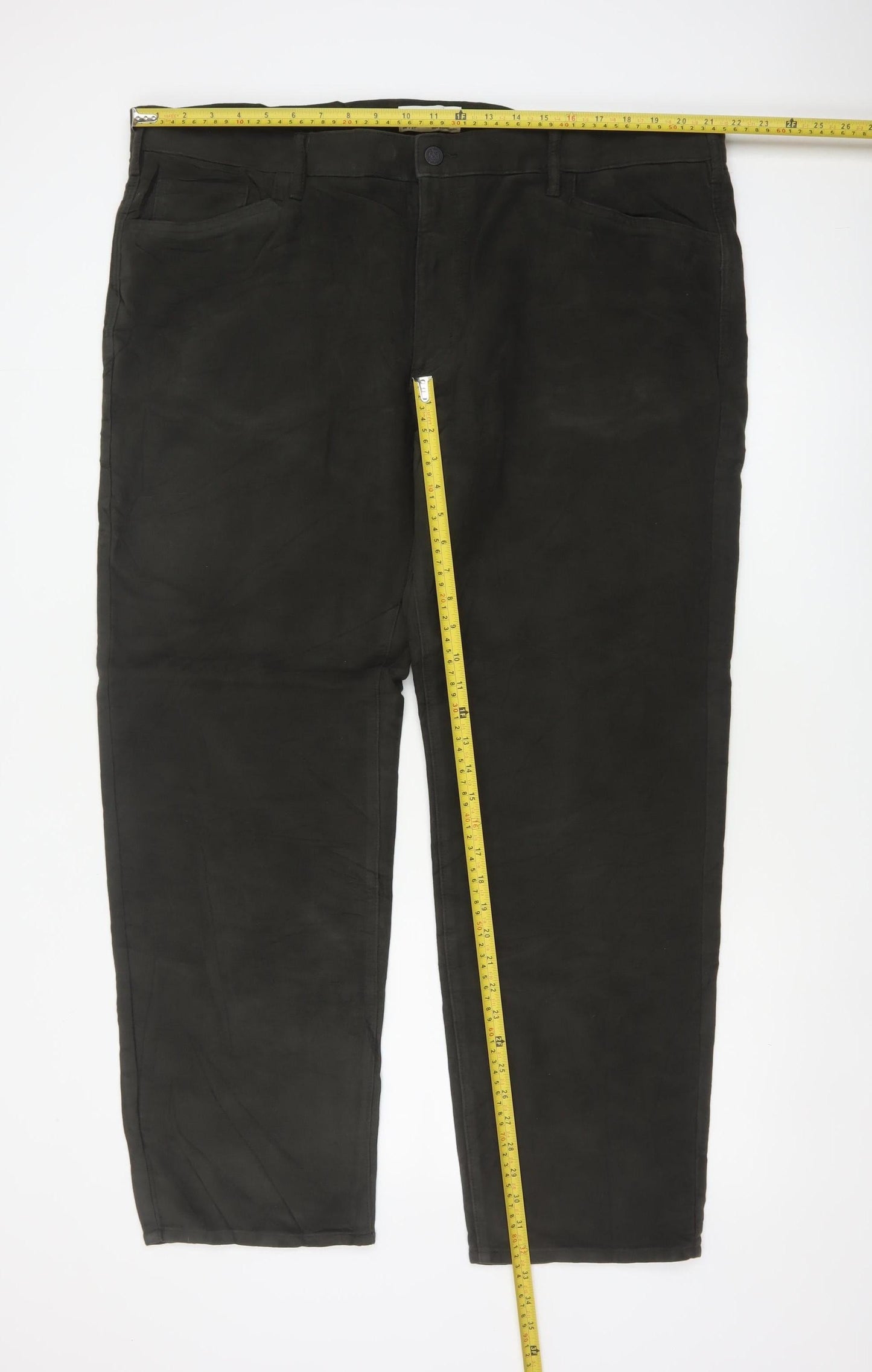 Marks & Spencer Men’s Black 44in 31in Straight Cotton Trousers