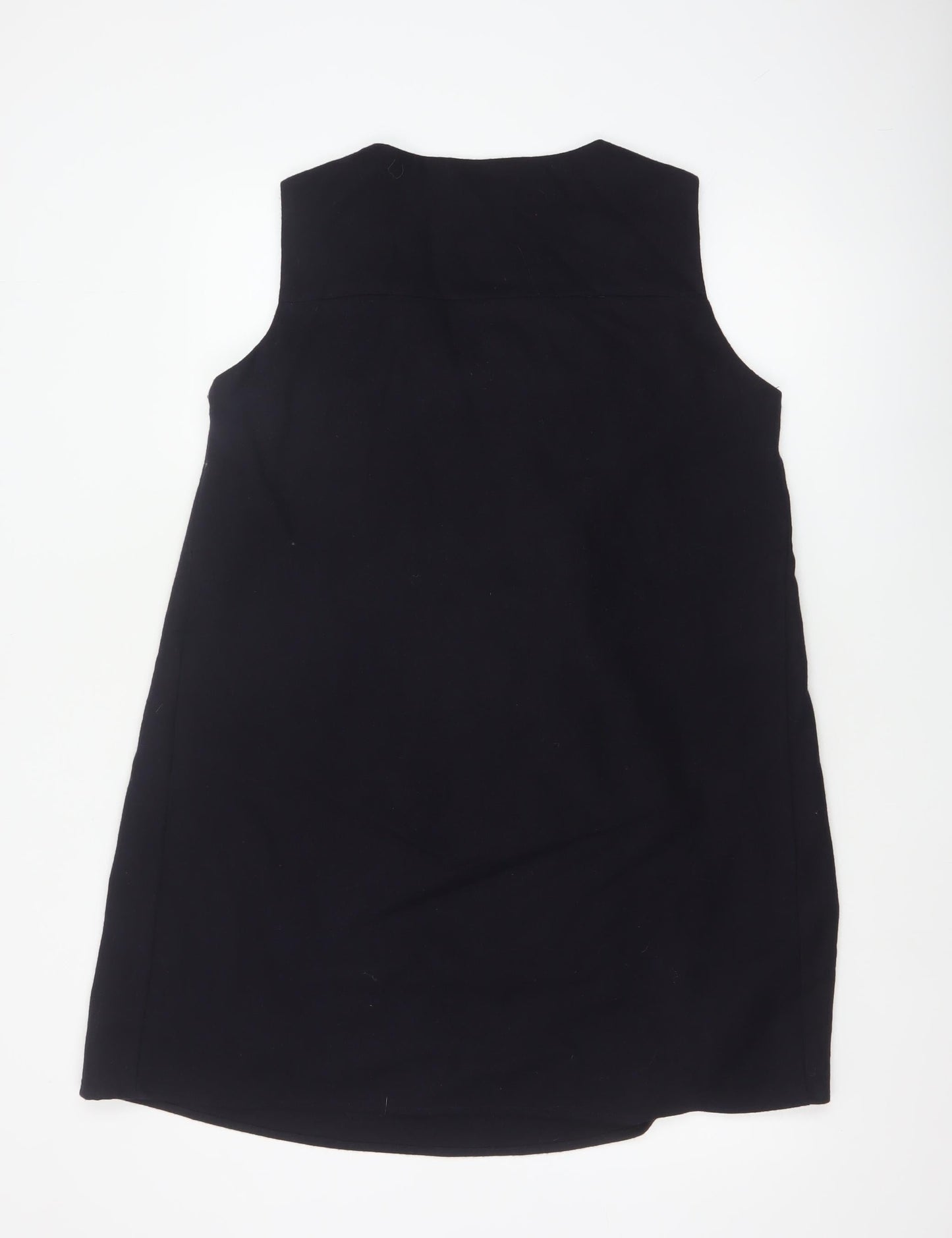 Almost Famous Women Black UK 14 A-Line Beaded Wool Blend Party Dress