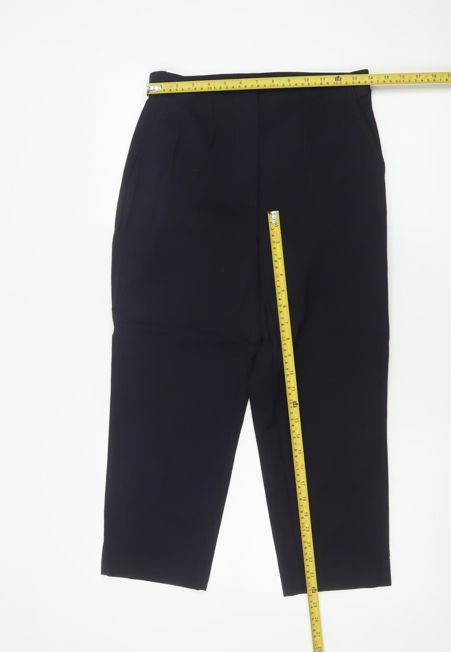 Marks and Spencer Women Black UK 10 Straight Tailored Dress Trousers