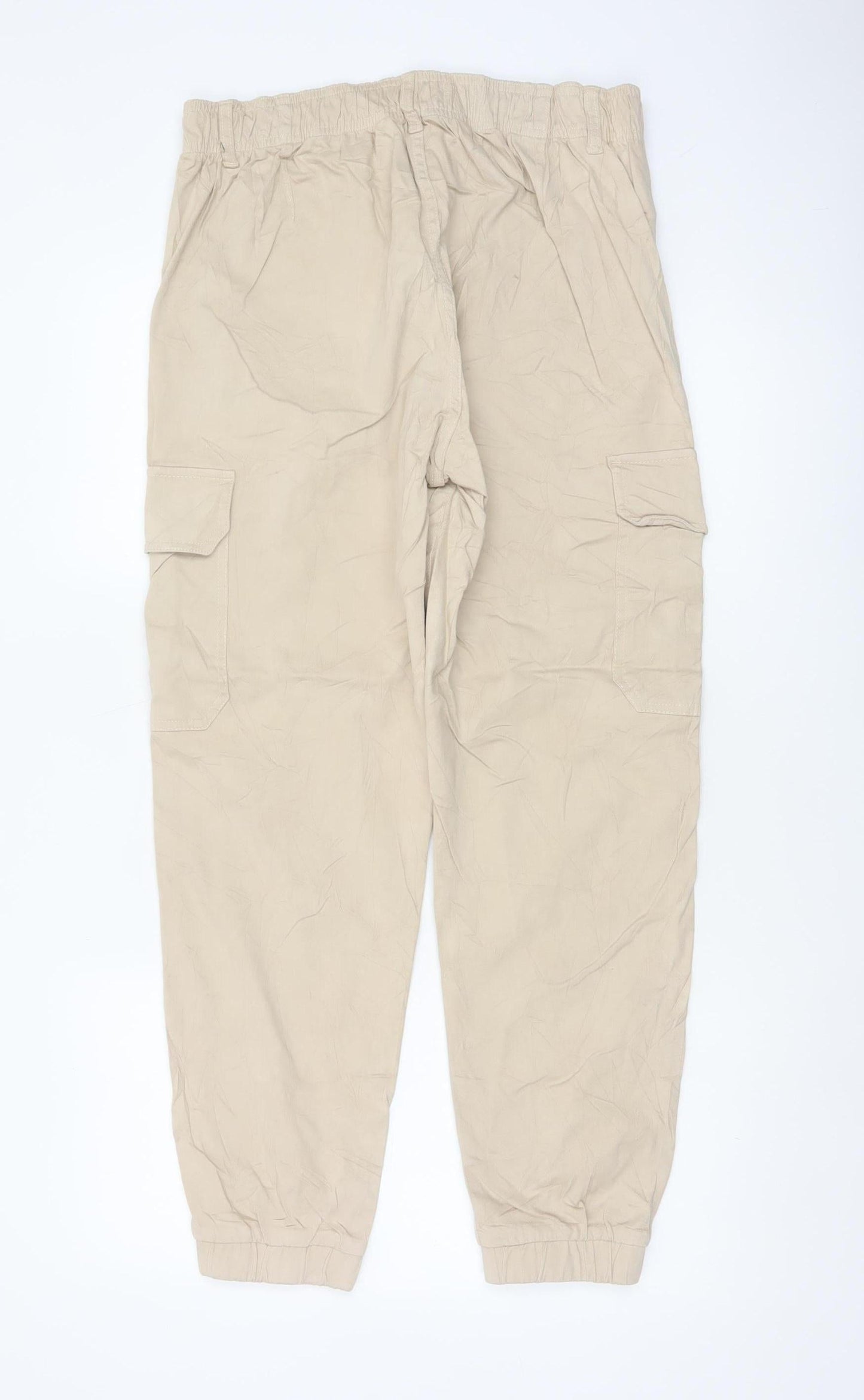 365 Women’s Beige Size 14 Cotton Stretch Cargo Jogger Trousers