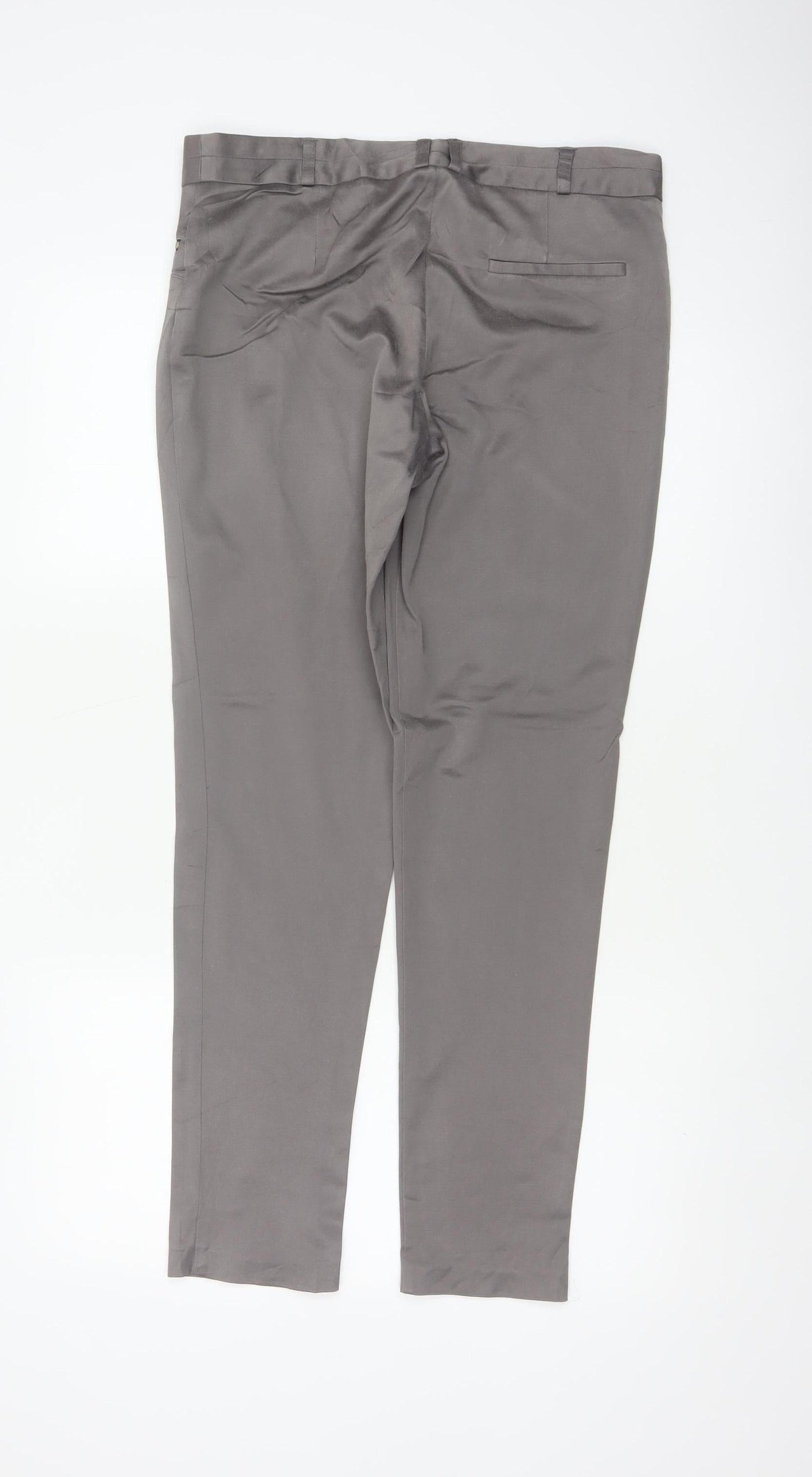 Dorothy Perkins Women Grey UK 12 Tapered Trousers Zip Pockets