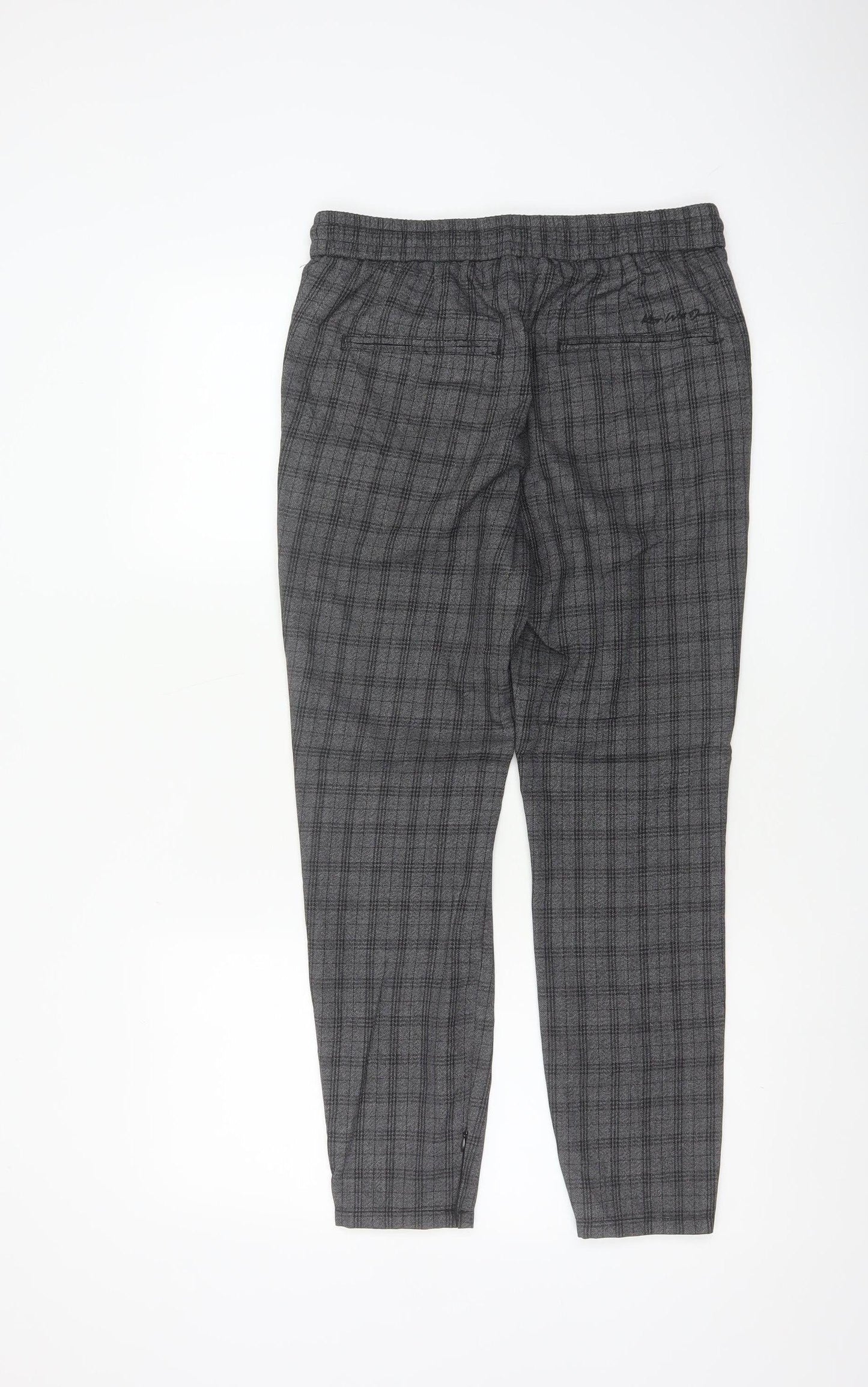 Kings Will Dream Men's Grey Check XS Jogger Trousers Drawstring Tapered