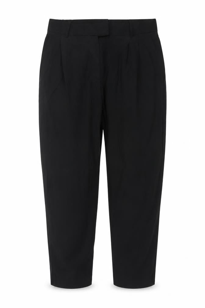 H&M Women Black UK 18 High Rise Tapered Tailored Dress Trousers