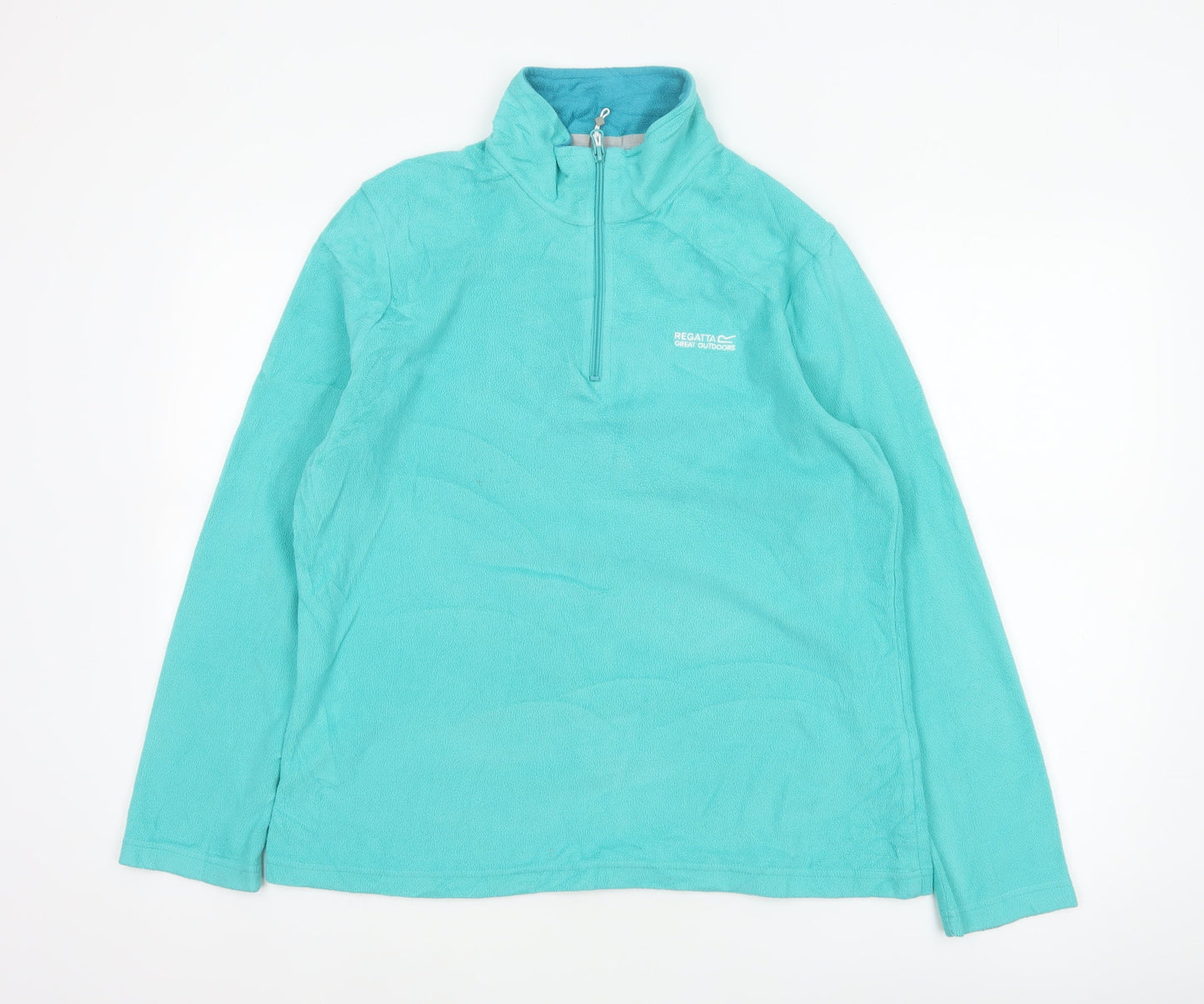 Regatta Women Blue UK 14 Pullover Fleece 1/4 Zip High Neck