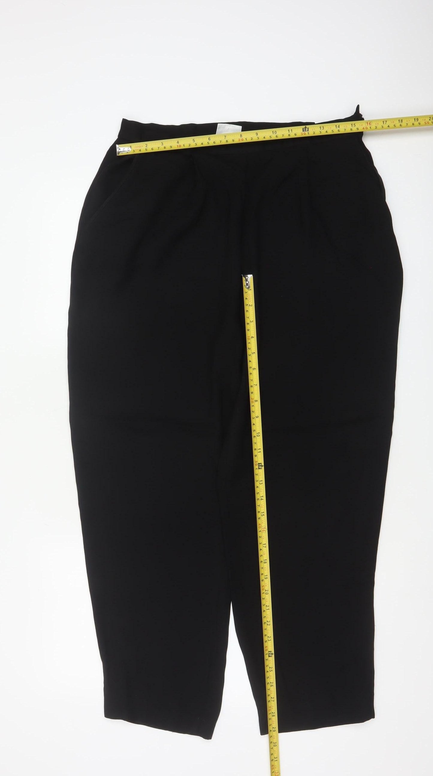 Laura Ashley Women’s Black UK 16 Cropped Tapered Smart Trousers