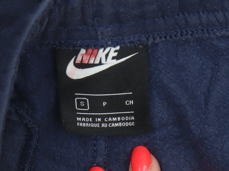 Nike Men’s Blue S Fleece Jogger Sweatpants Logo Cuffed Trousers