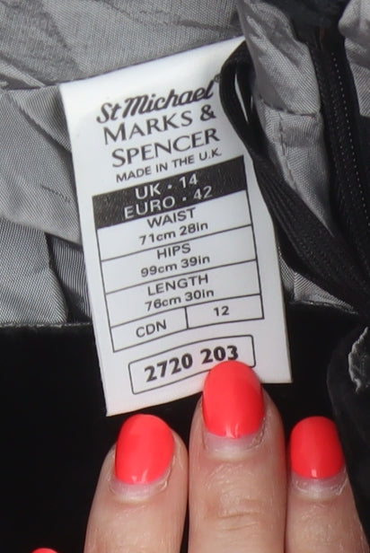 St Michael Marks & Spencer Women Black UK 14 Long Pencil Skirt