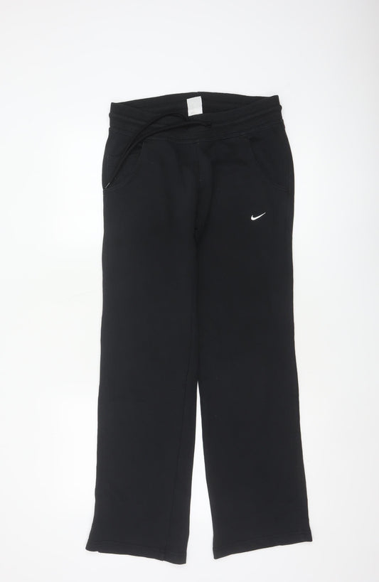 Nike Women’s Black S Logo Fleece Jogger Trousers Drawstring Pockets