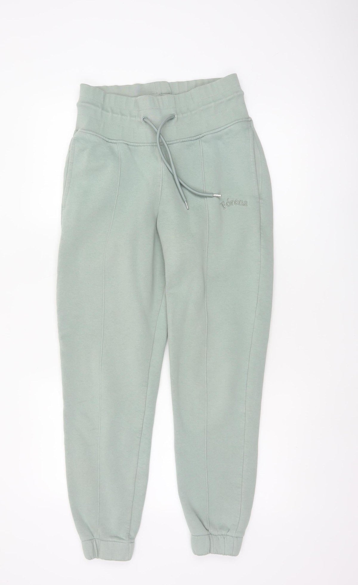 Fórena Women’s Green UK 10 High Rise Fleece Lined Logo Joggers