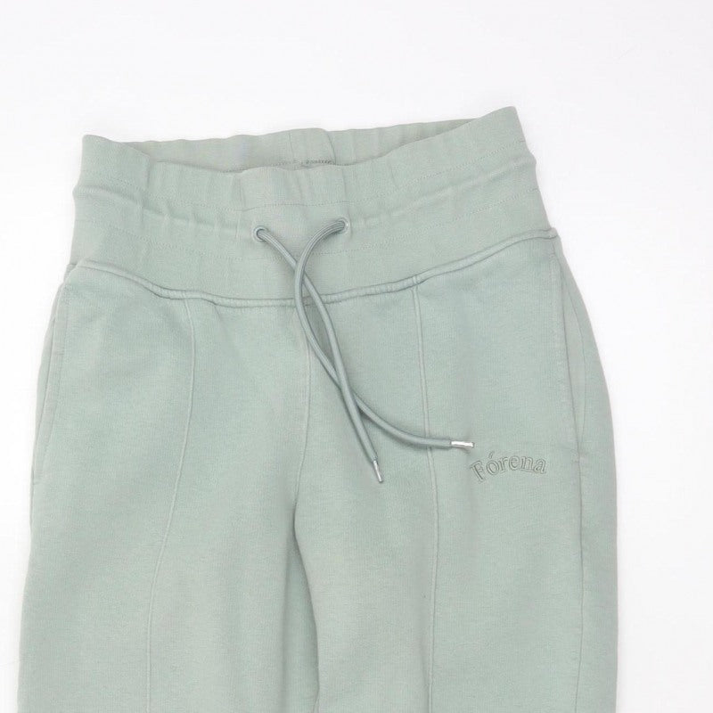 Fórena Women’s Green UK 10 High Rise Fleece Lined Logo Joggers