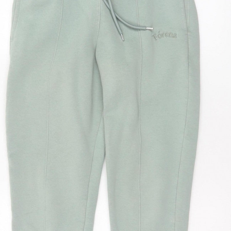 Fórena Women’s Green UK 10 High Rise Fleece Lined Logo Joggers