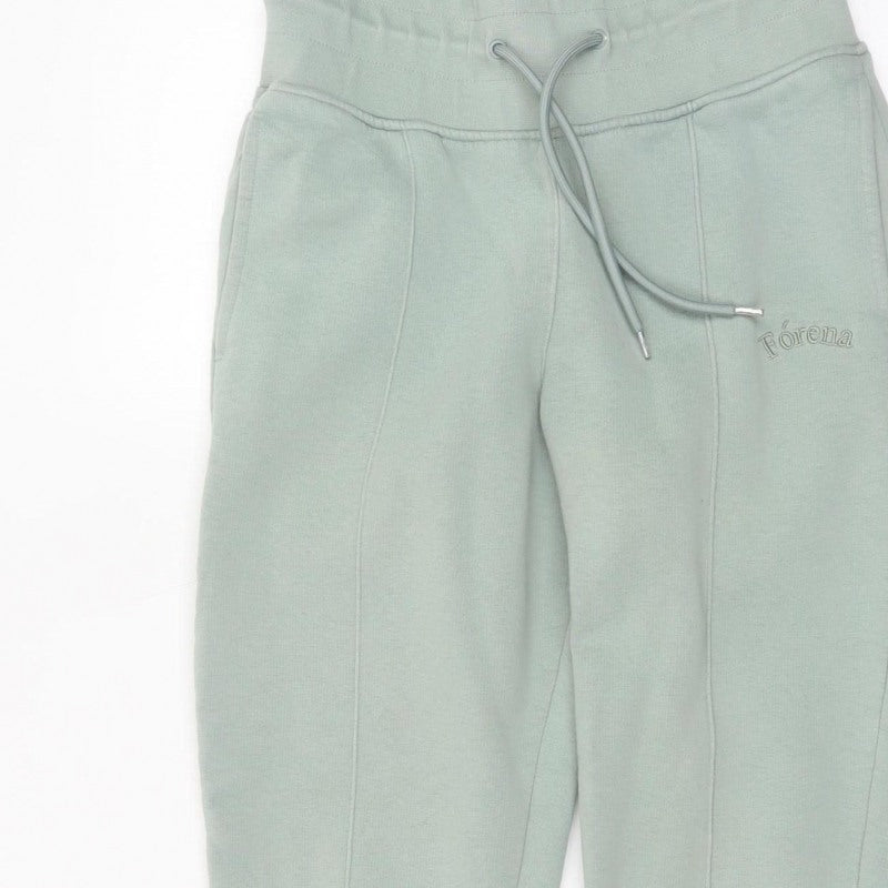 Fórena Women’s Green UK 10 High Rise Fleece Lined Logo Joggers