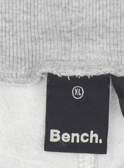 Bench Men’s Grey XL Logo Stripe Fleece Jogger Sweatpants