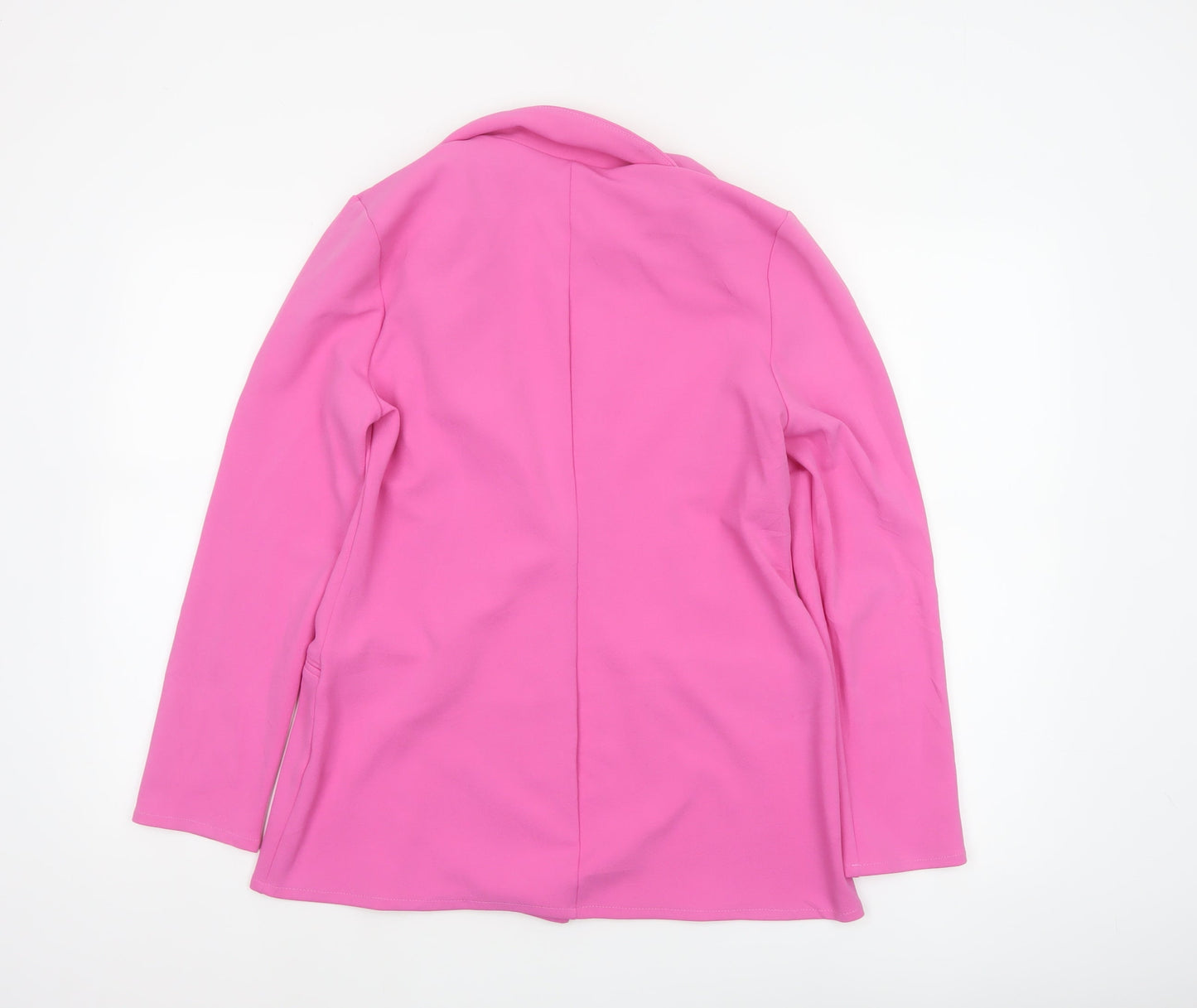 ASOS DESIGN Women Pink UK 14 One Button Stretch Tailored Blazer Jacket