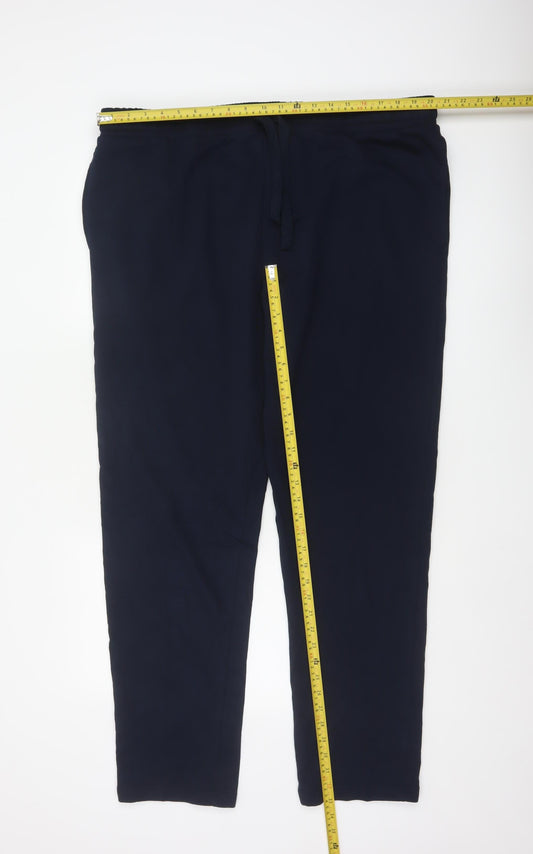 Marks & Spencer Men's Blue 2XL Long Jogger Stretch Drawstring Trousers