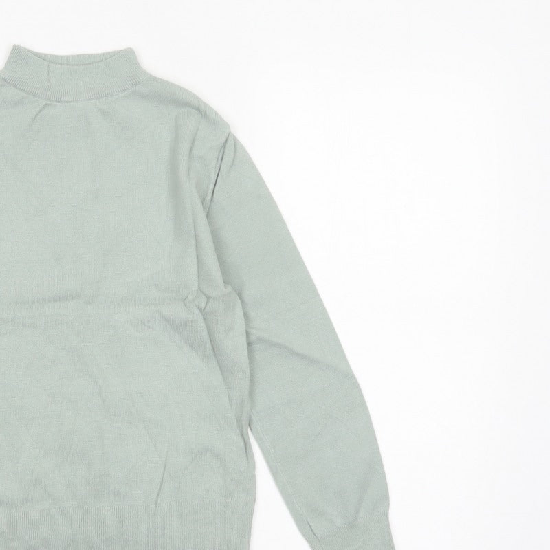Zara Girls Mint Green High Neck Knit Pullover Jumper 13-14 Years