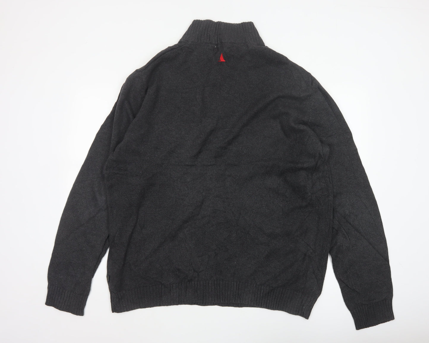 Musto Men’s Grey 2XL 1/4 Zip Cotton Knit Jumper Nautical Logo