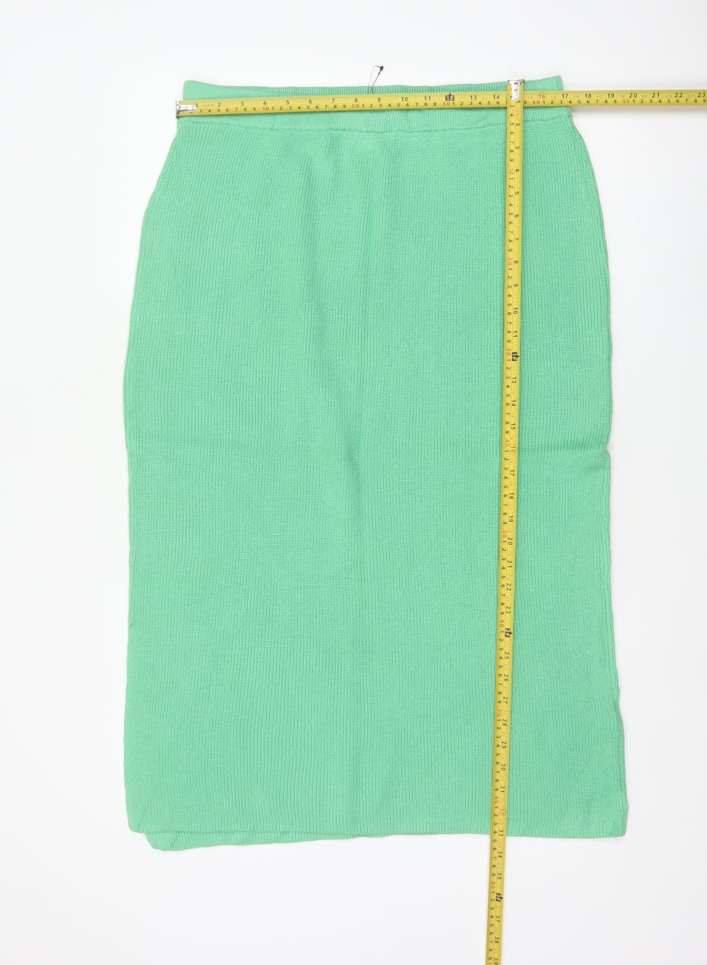 Marks & Spencer Women Green L Rib Knit Pencil Long Skirt