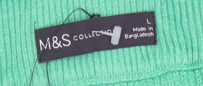Marks & Spencer Women Green L Rib Knit Pencil Long Skirt