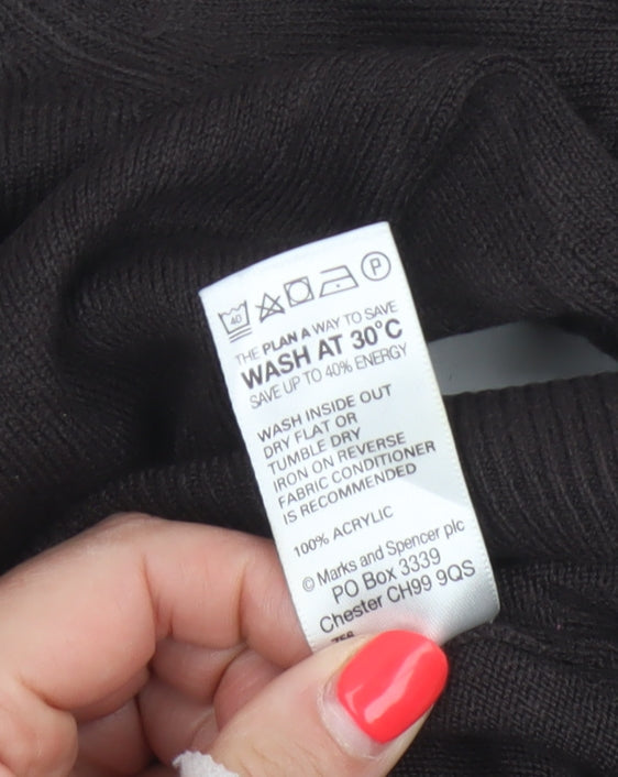 Marks and Spencer Women Brown Size 20 V-Neck Knit Pullover Jumper