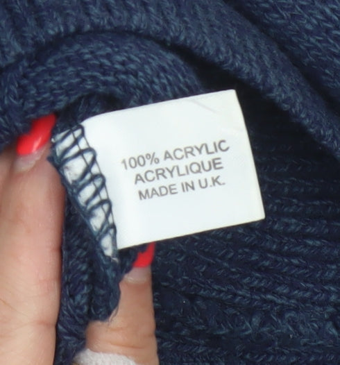 Woodville Men’s Blue L Cable Knit V-Neck Acrylic Pullover Jumper