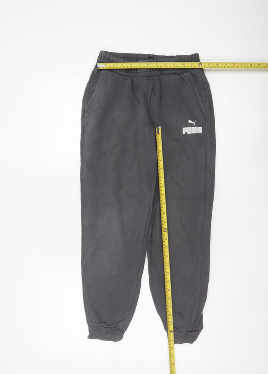 Puma Boys Black 13-14 Years Jogger Sweatpants Elastic Waist Pockets