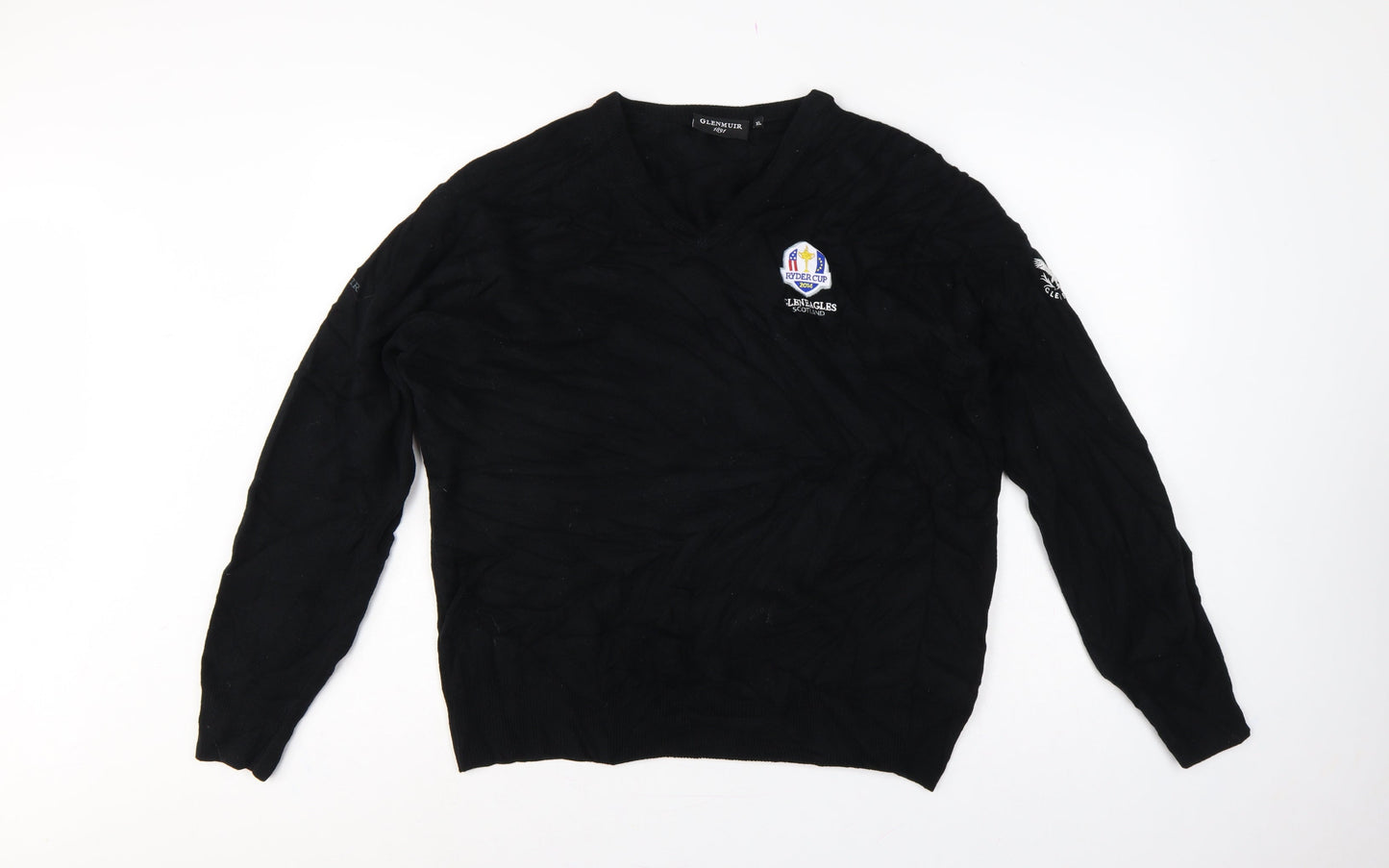 Glenmuir Men’s Black XL V-Neck Pullover Ryder Cup 2014 Lambswool Golf