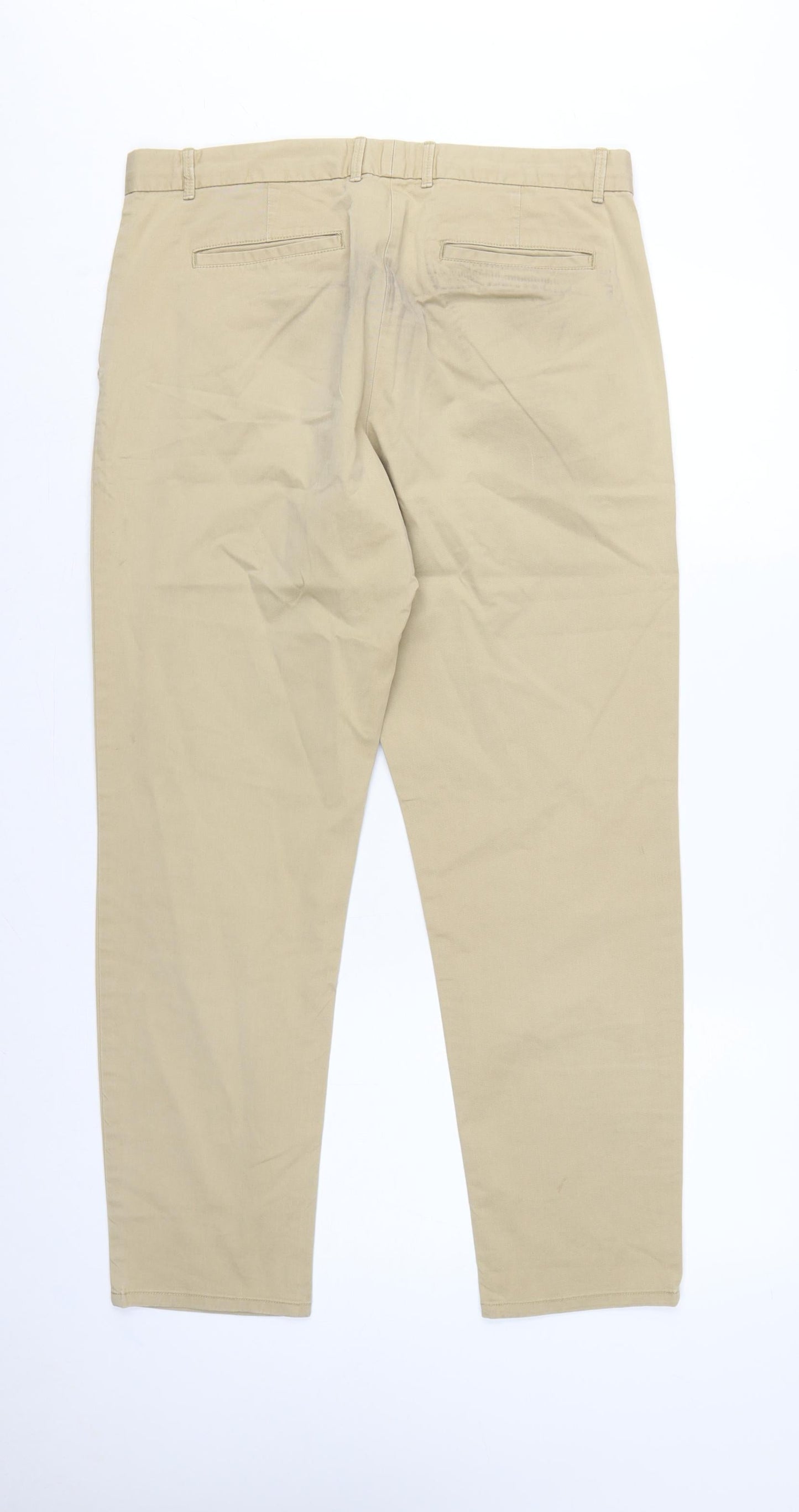 Gap Women’s Beige UK 8 Regular Straight Khaki Chino Trousers