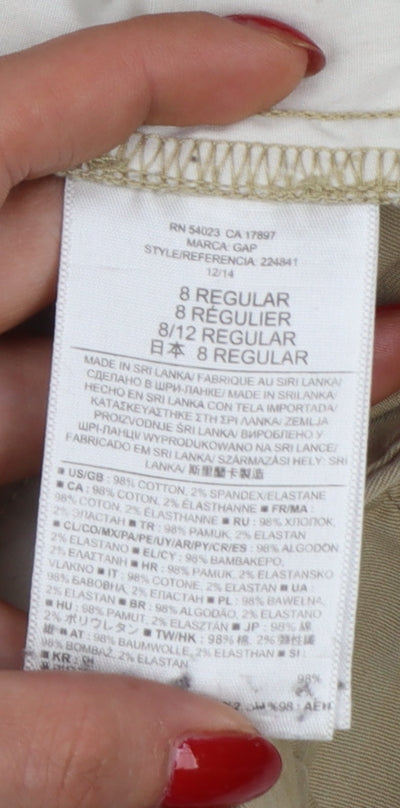 Gap Women’s Beige UK 8 Regular Straight Khaki Chino Trousers