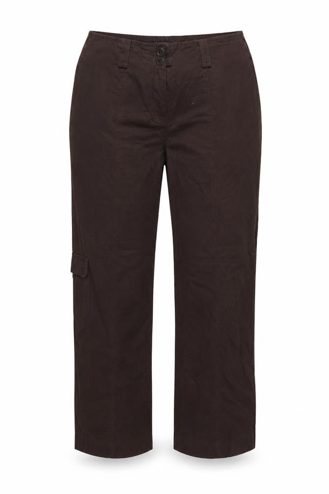 Bonmarché Women’s Brown Size 16 Cotton Cargo Straight Leg Trousers
