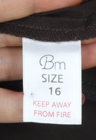 Bm Women’s Brown Size 16 Cotton Cargo Straight Leg Trousers