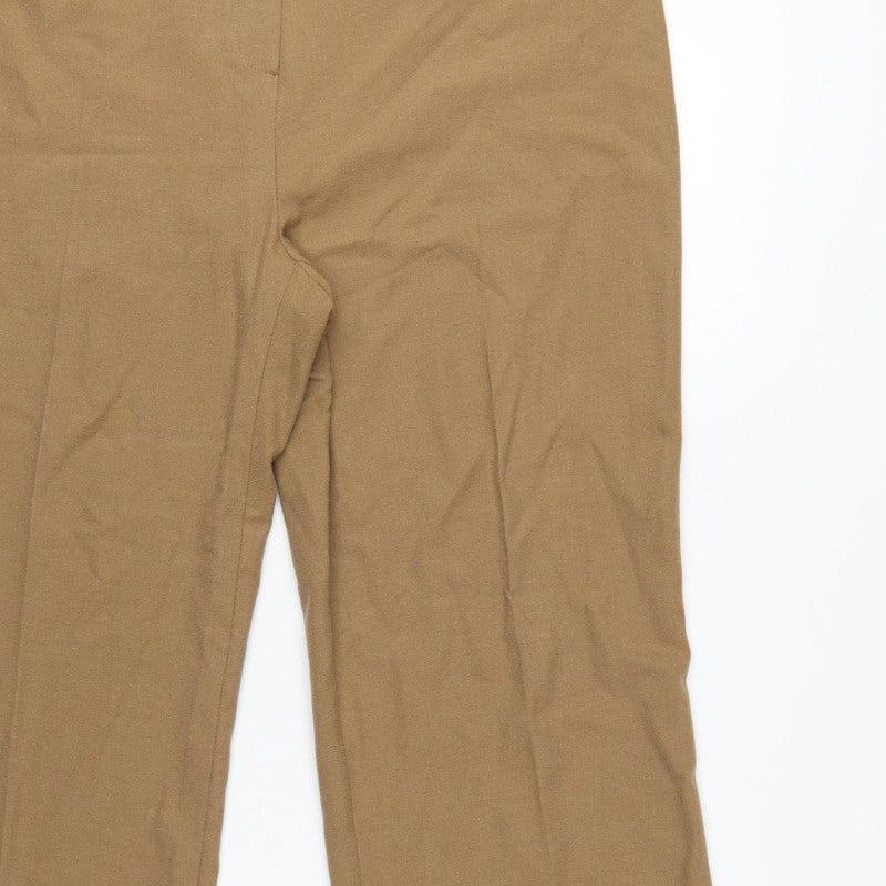 CC Women’s Brown Size 16 Straight Dress Trousers Button Workwear