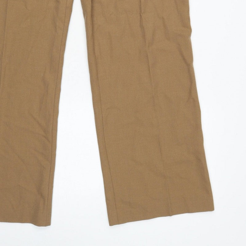 CC Women’s Brown Size 16 Straight Dress Trousers Button Workwear
