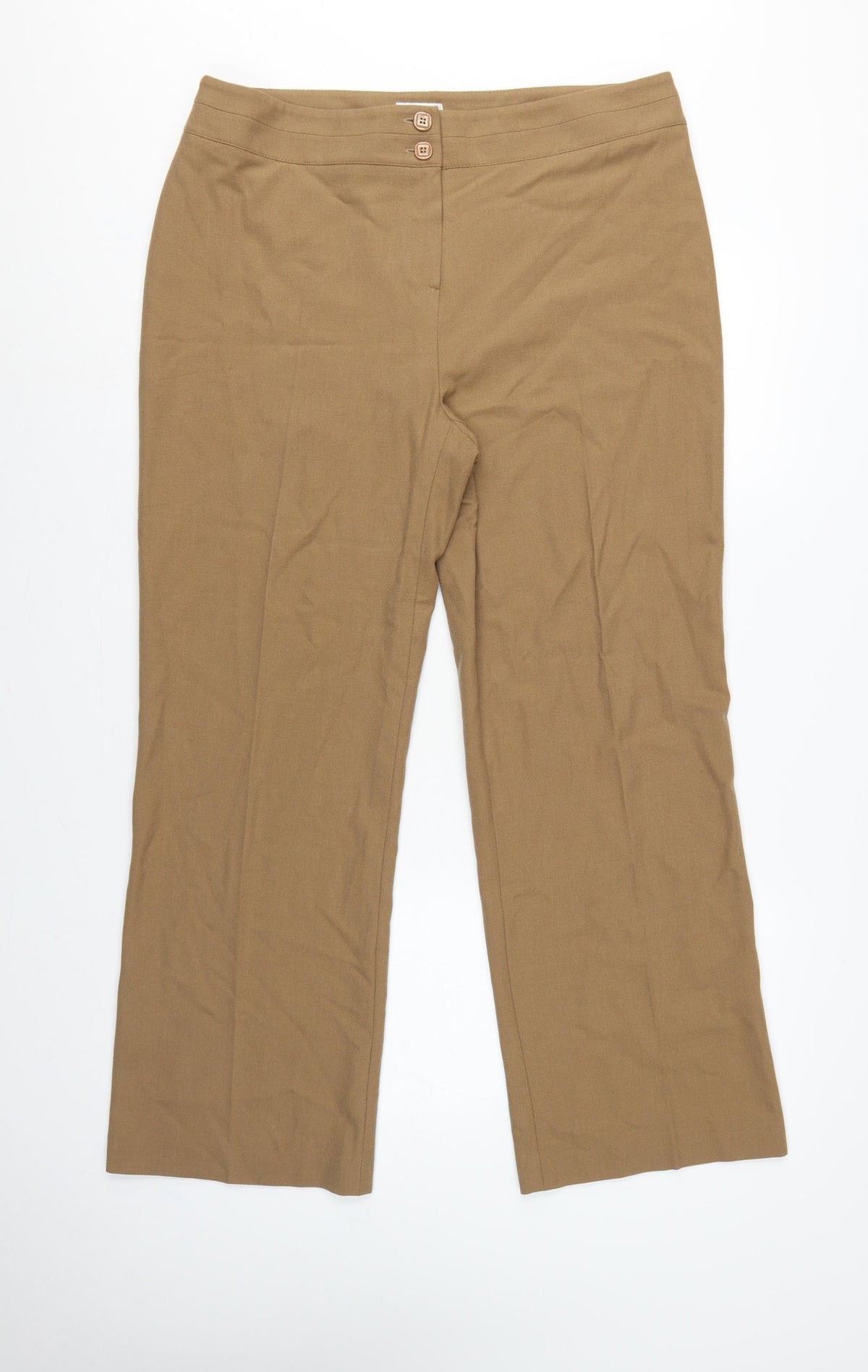 CC Women’s Brown Size 16 Straight Dress Trousers Button Workwear