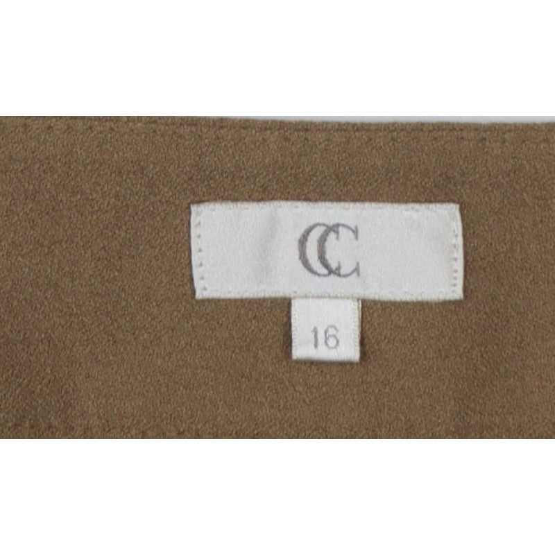 CC Women’s Brown Size 16 Straight Dress Trousers Button Workwear