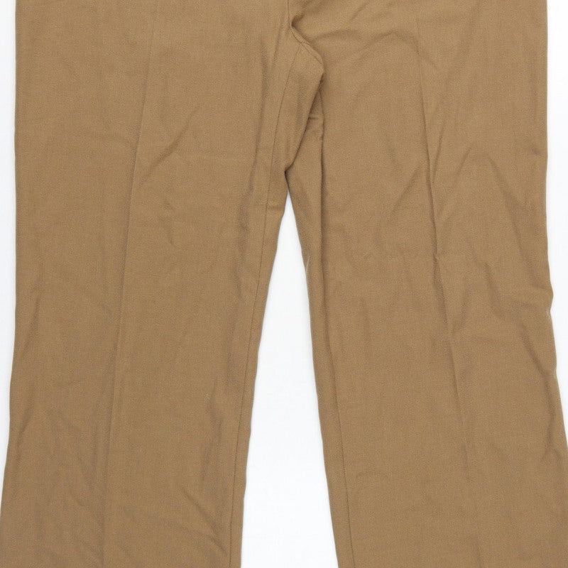 CC Women’s Brown Size 16 Straight Dress Trousers Button Workwear