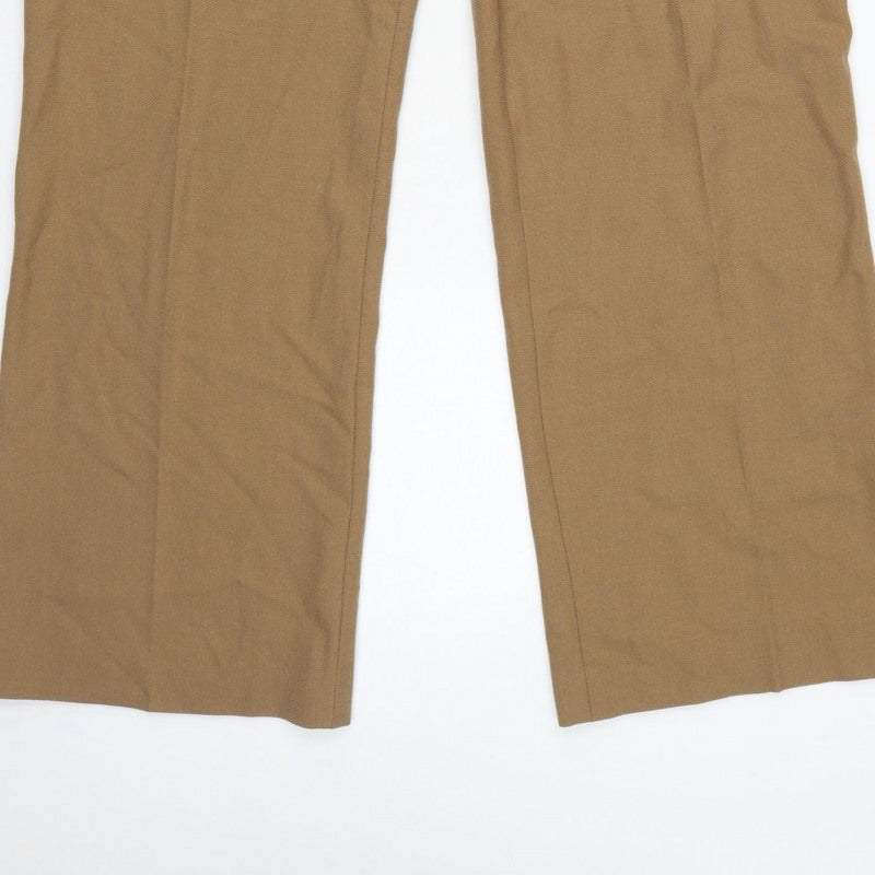 CC Women’s Brown Size 16 Straight Dress Trousers Button Workwear