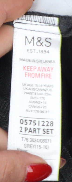 Marks & Spencer Boys Grey School Uniform Trousers 15-16 Years 32in Waist
