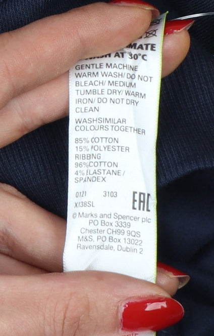 Marks and Spencer Boys Blue 11-12 Years Regular Fit School Sweatshirt