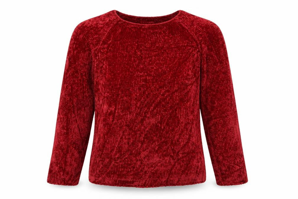 Next Women Red L Chenille Knit Raglan Crew Neck Pullover Jumper