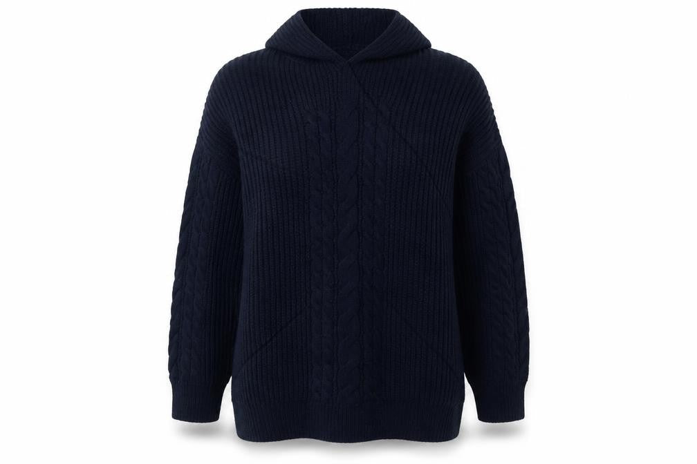 Marks & Spencer Women’s Navy XL Cable Knit Roll Neck Heavyweight Jumper