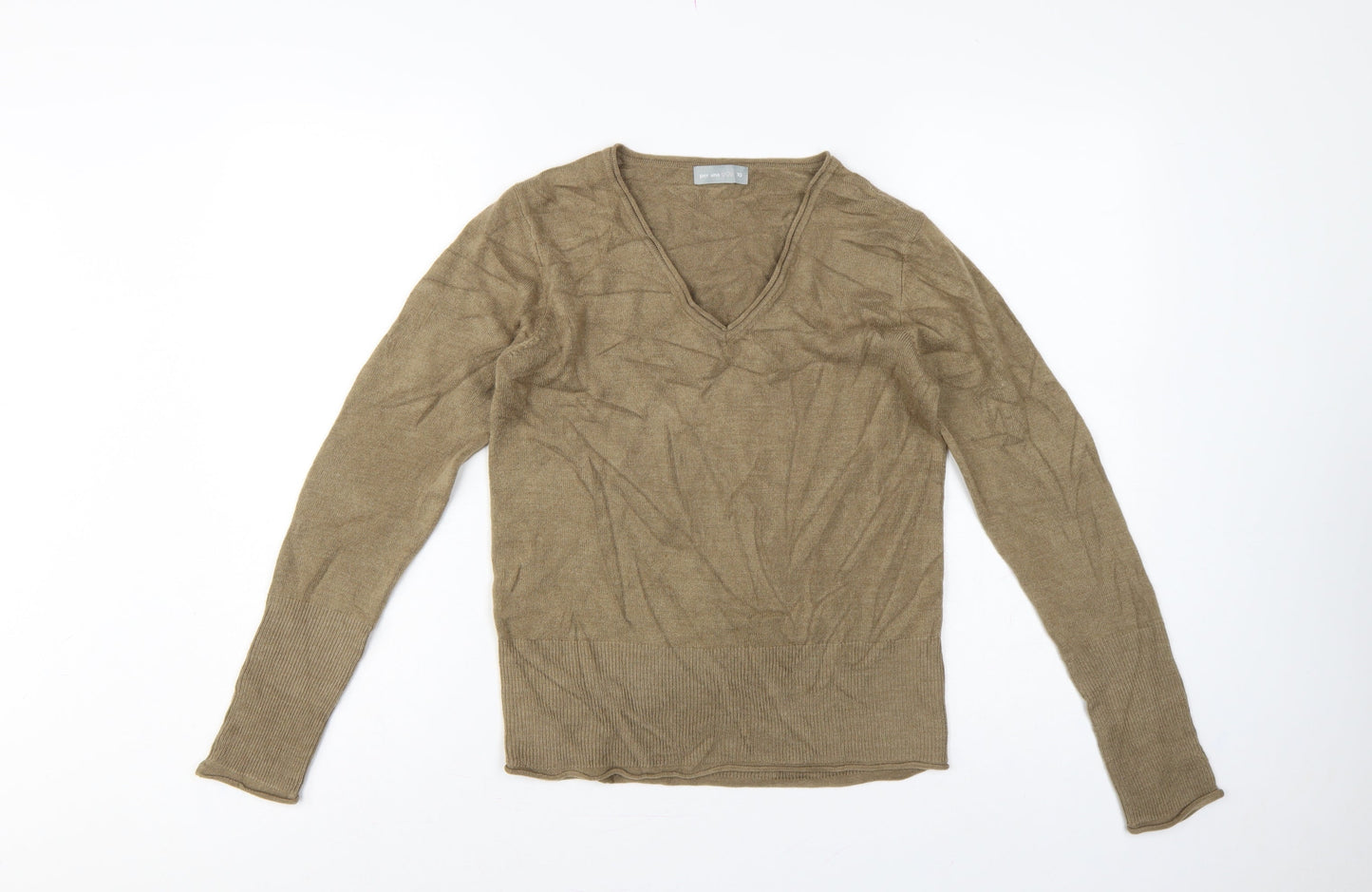 Per Una Women’s Brown Size 10 V-Neck Lightweight Knit Pullover Jumper