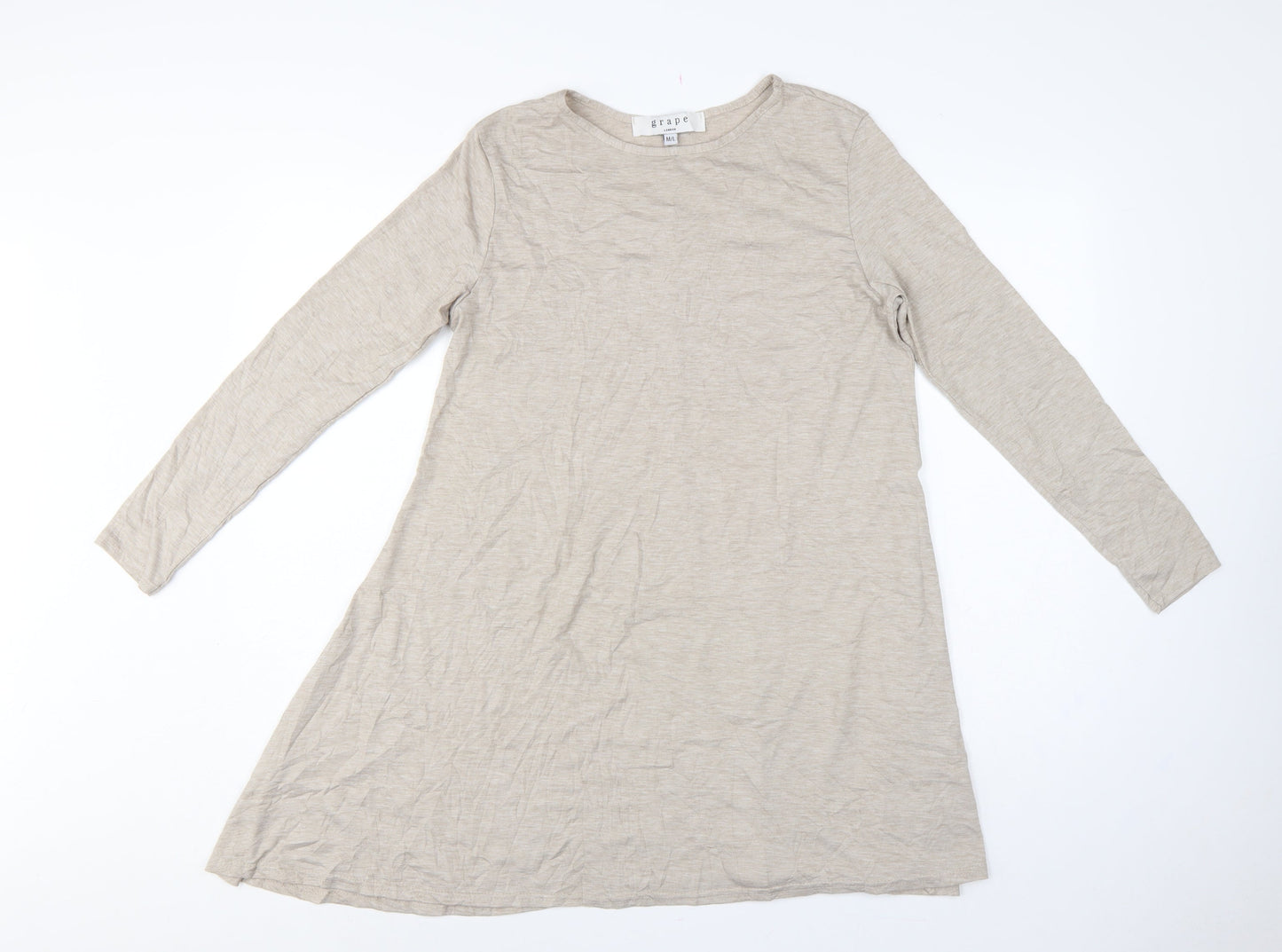 Grape London Women’s Beige L Swing Jersey Dress Long Sleeve