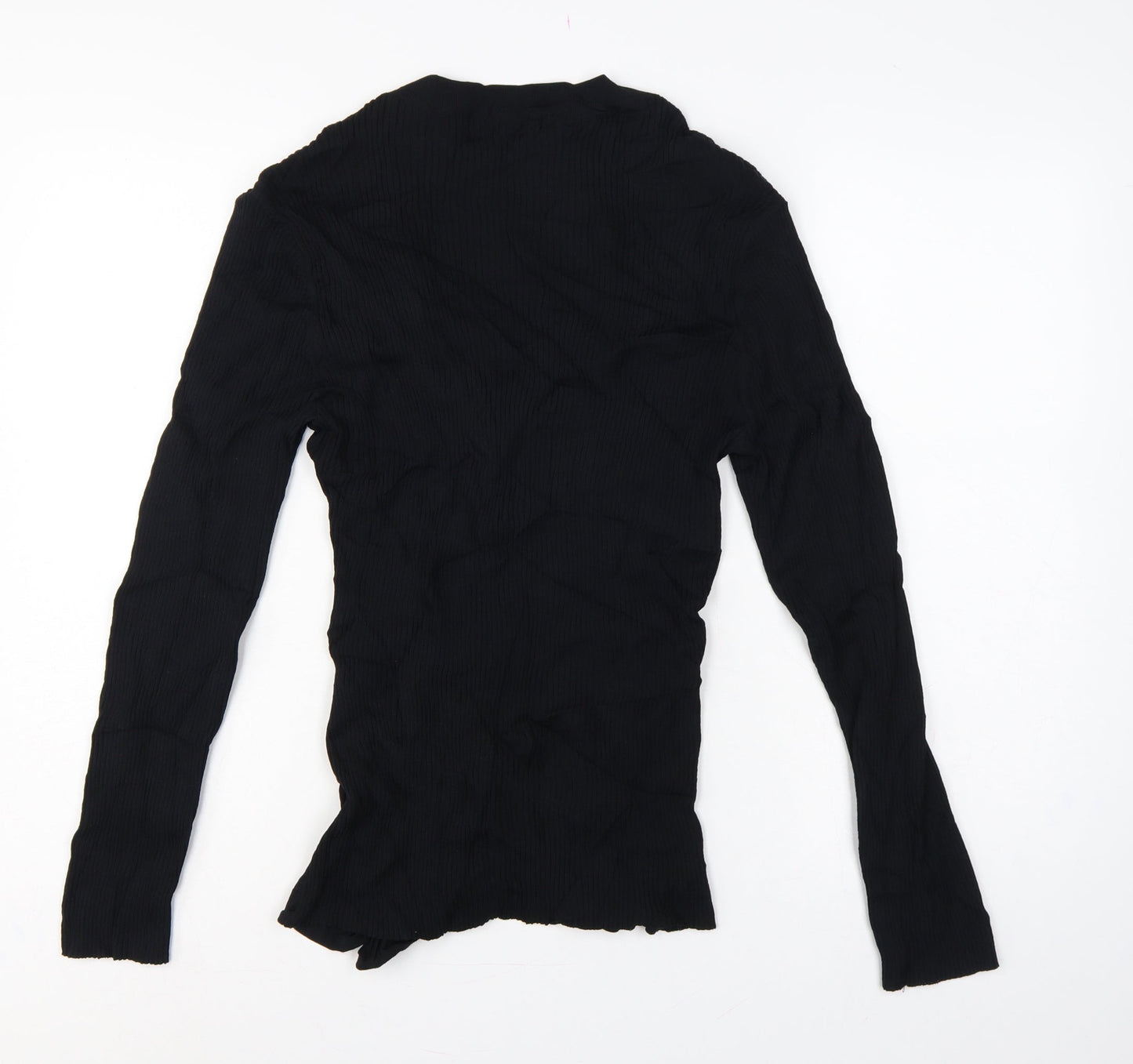 After Six Women’s Black Size 2 V-Neck Ruffle Rhinestone Cardigan