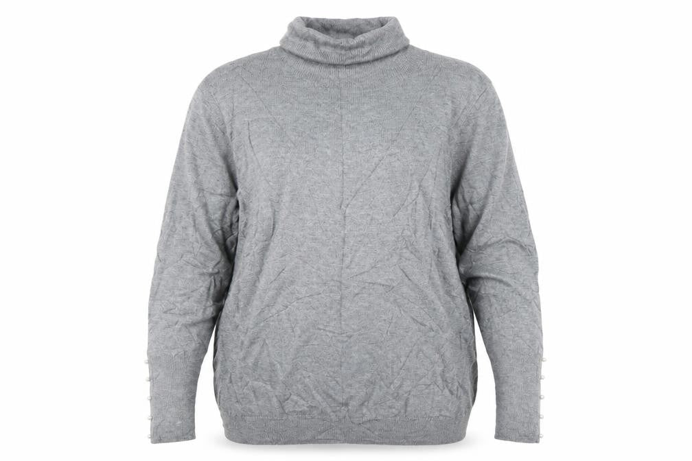 Damart Women Grey Roll Neck Pullover Jumper UK 16 Viscose Wool Knit