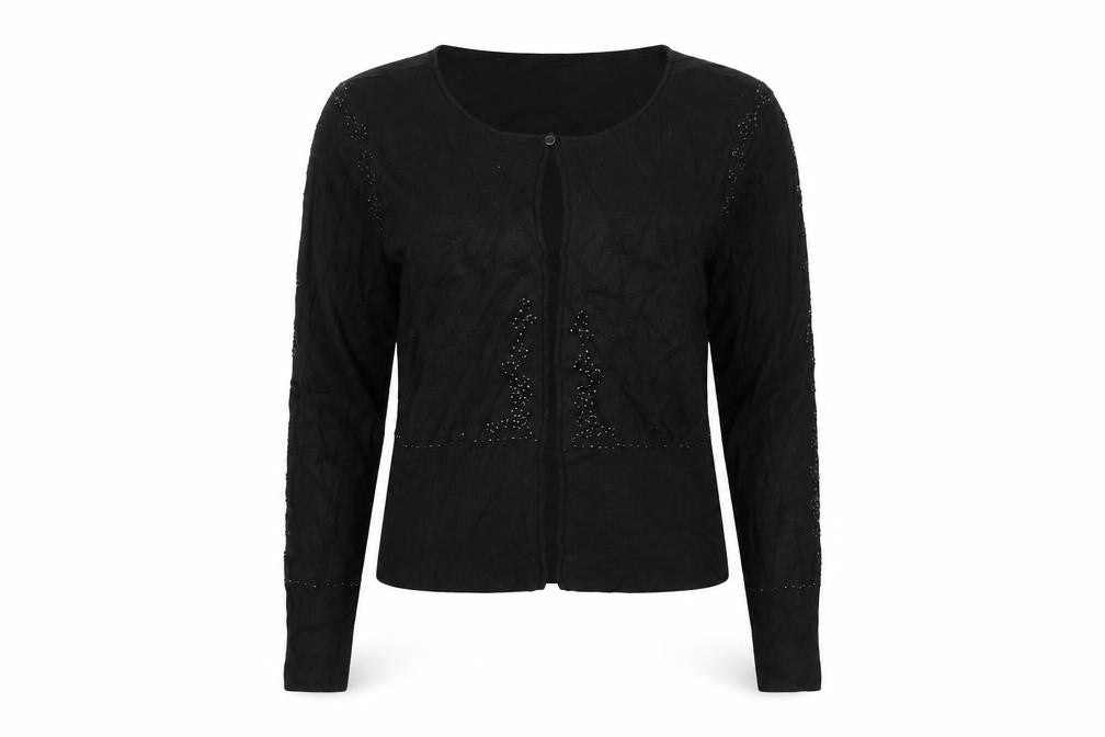 Marks & Spencer Women Black UK 14 Sequin Knit Long Sleeve Cardigan