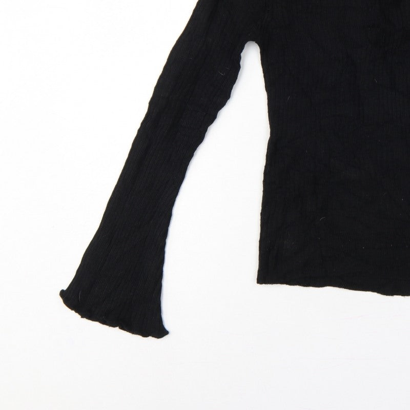 Brave Soul Women’s Black Size 8 Mock Neck Bell Sleeve Knit Jumper