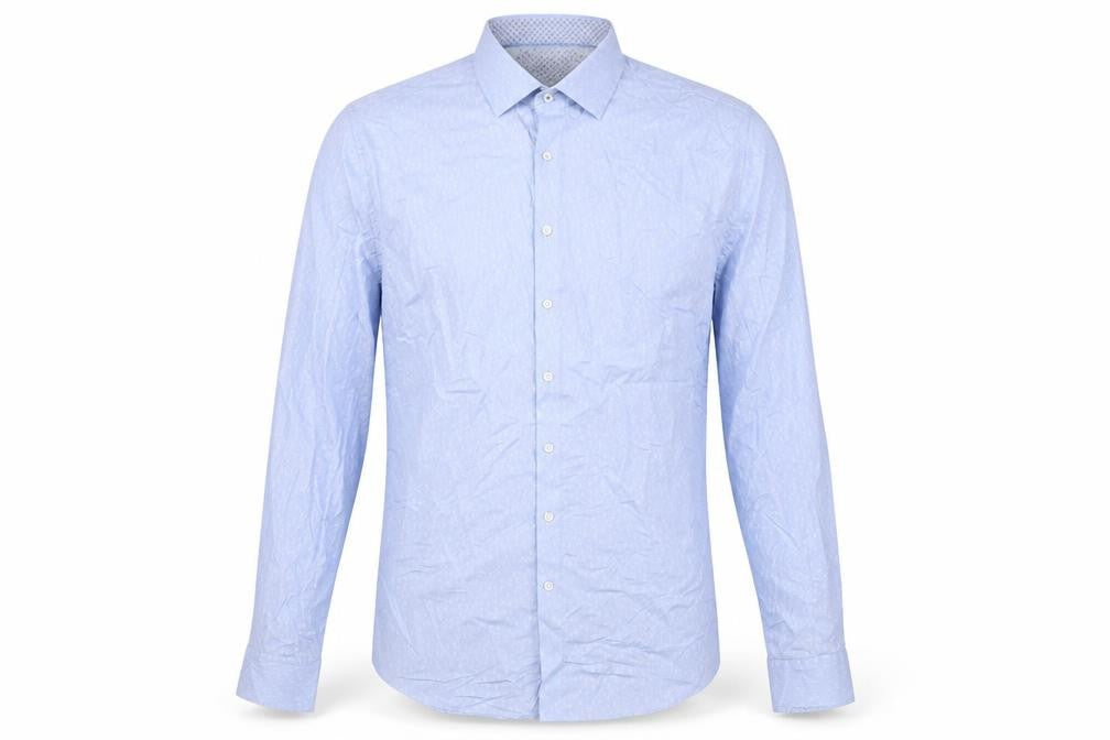 Marks & Spencer Autograph Men Blue M Slim Floral Cotton Shirt