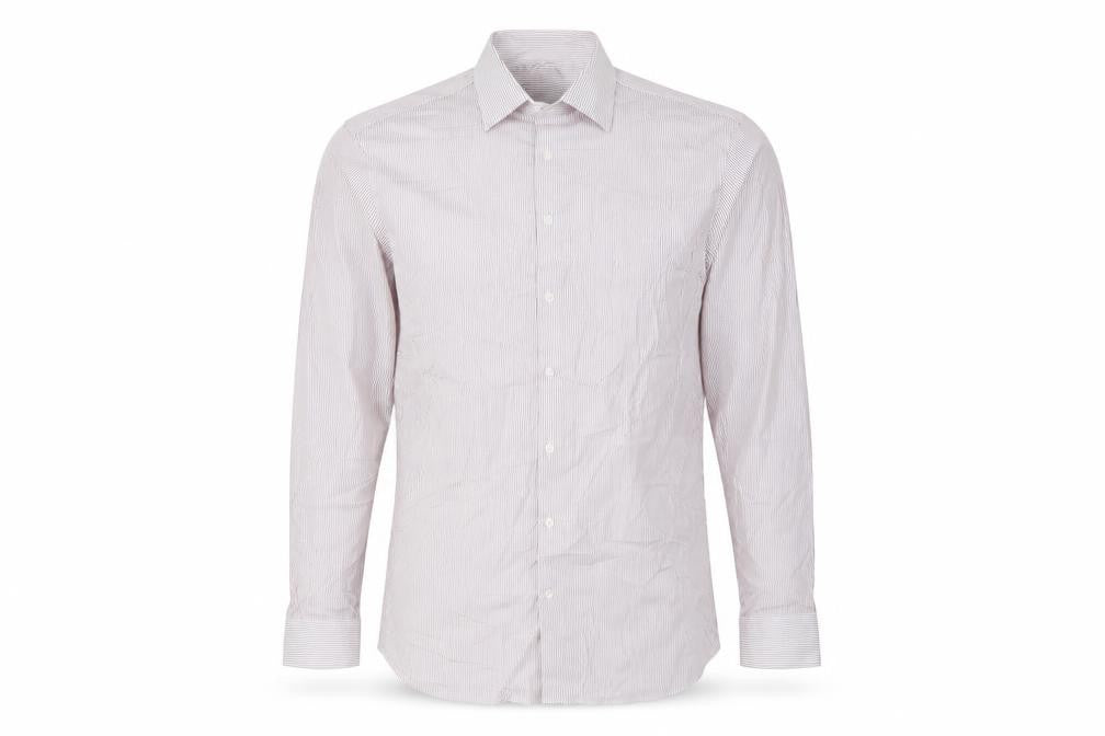 Marks and Spencer Men’s White Pink Stripe Slim Fit Shirt 17 Long Sleeve